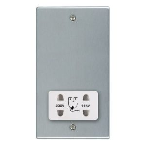 HAMILTON HARTLAND SATIN CHROME SHAVER SOCKET (WHT INS)