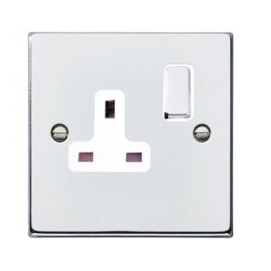 HAMILTON HARTLAND 1G SOCKET BRIGHT CHROME/WH INS
