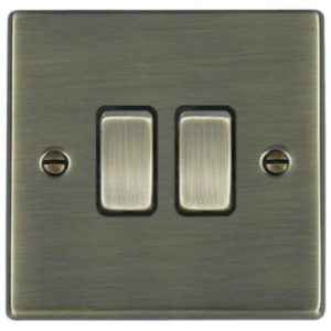 HAMILTON ANTIQUE BRASS 2G 2W SWITCH