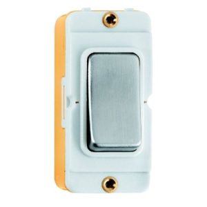 HAMILTON GRID 10A 2W SWITCH STAINLESS SWITCH WHITE INSERTS