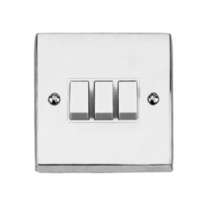 HERITAGE 3G 2W SWITCH POLISHED CHROME WHITE INSERT