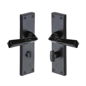 HERITAGE BLACK BATHROOM DOOR HANDLES
