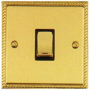 HERITAGE 1 GANG 2 WAY POL BRASS GEORGIAN LIGHT SWI