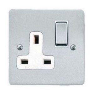 1G SATIN CHROME FLAT PLATE SWITCHED SKT