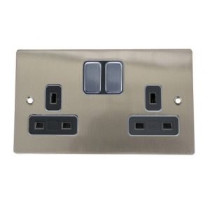 HERITAGE 2G SW/SOCKET SATIN NICKEL
