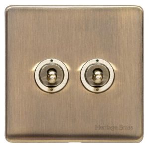 HERITAGE ANTIQUE BRASS 1G 2W DOLLY SWITCH LOW PRO