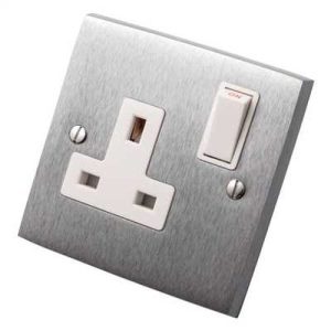 HERITAGE 1G SATIN CHROME SWITCHED SOCKET