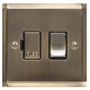 HERITAGE ELITE ANTIQUE BRASS SWITCHED FUSED SPUR