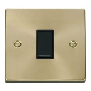 HERITAGE 1G 2W SWITCH SATIN BRASS BLACK INSERT