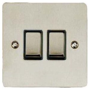 HERITAGE SATIN NICKLE 2G 2W SWITCH BL INS