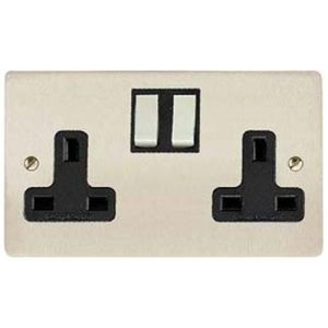 HERITAGE 2G S/SOCKET FACE PLATE S/NICKEL