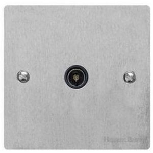 HERITAGE 1G COAX OUTLET FACE PLATE S/NICKEL