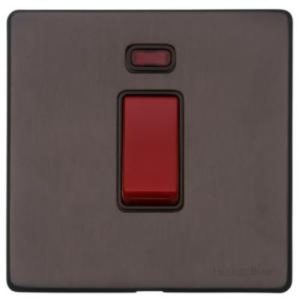 HERITAGE 1G 45A DP SWITCH MATT BRONZE