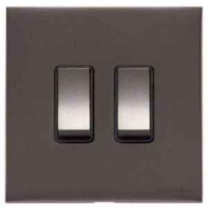 HERITAGE WINCHESTER RANGE 2 GANG ROCKER SWITCH (10 AMP) MATT BRONZE