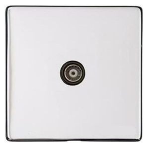 HERITAGE POLISHED CHROME COAX SOCKET SCREWLESS