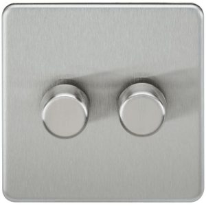 HERITAGE 2G 2W SAT.CHROME LED DIMMER