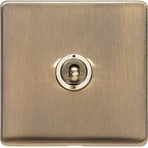 HERITAGE 1G 2W DOLLY SWITCH ANT BRASS