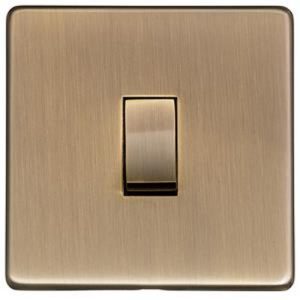 HERITAGE ANT BRASS S/LESS 1G 2W SWITCH