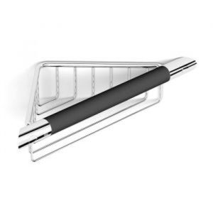 HIB CORNER SHOWER BASKET WITH RUBBER GRAB BAR