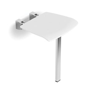 HIB SHOWER SEAT WITH SUPPORT LEG (WHITE)
