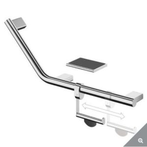 HIB ANGLED GRAB RAIL WITH TOILET ROLL HOLDER & SHELF (RIGHT)