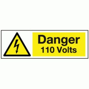 DANGER 110V VINYL S/ADH (PK10)