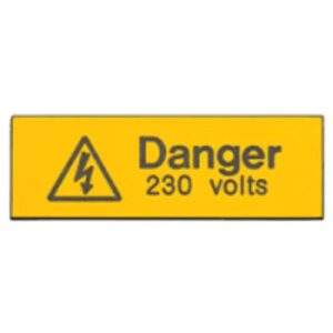 DANGER 230V RIGID LABELS (PK 5)