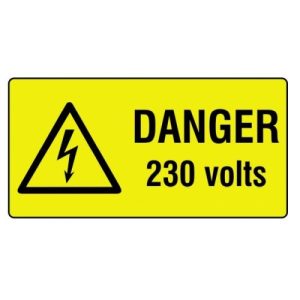 DANGER 230V S/A LABELS (PK 250)