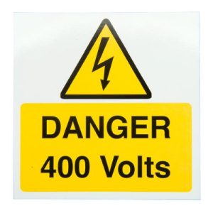 DANGER 400V S/A VINYL (PK.10)