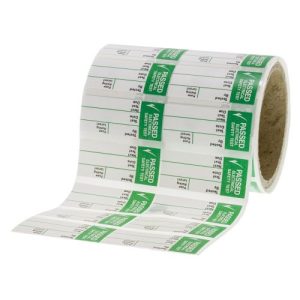 SMALL PAST TEST LABELS S/A (ROLL 250)