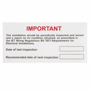 PERIODIC INSPECTION LABEL (PK 10)