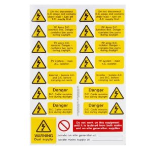 PV ARRAY SOLAR LABEL SET