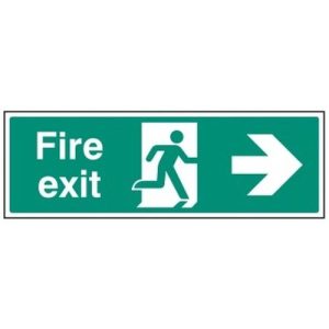 PHOTOLUMINESCENT SIGN FIRE EXIT RIGHT ARROW 300X100MM
