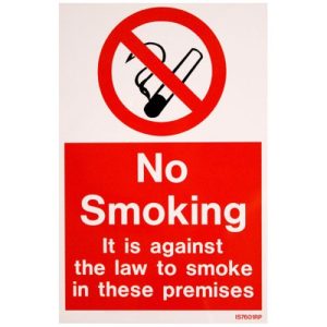 RIGID SELF ADHESIVE 'NO SMOKING' SIGN
