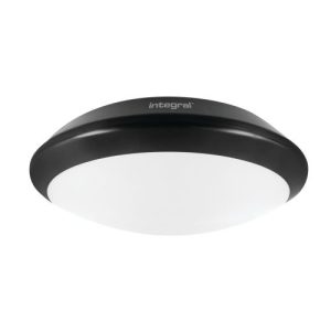 INTEGRAL TOUGH SHELL+ BULKHEAD 308MM DIA IP66 1500LM 15W 4000K IK10 110 BEAM NON-DIMM BLACK 100LM/W