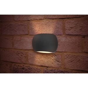 INTEGRAL OUTDOOR DECORATIVE WALL LIGHT LUXSTONE IP54 320LM 8.5W 3000K UP/DOWN LIGHT DARK GREY