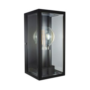 INTEGRAL OUTDOOR DECORATIVE WALL LIGHT CONTEMPORARY LANTERN IP44 FOR 1XE27 BLACK (BULB NOT INCLUDED)