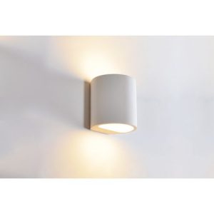 INTEGRAL INDOOR DECORATIVE PAINTABLE GYPSUM LARISSA WALL LIGHT IP20 FOR 1 X G9 MAX 40W WHITE