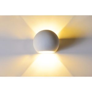 INTEGRAL INDOOR DECORATIVE PAINTABLE GYPSUM SERRES WALL LIGHT IP20 FOR 1 X G9 MAX 40W WHITE