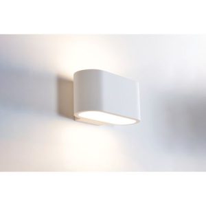 INTEGRAL INDOOR DECORATIVE PAINTABLE GYPSUM CHANIA WALL LIGHT IP20 FOR 1 X G9 MAX 40W WHITE