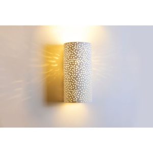 INTEGRAL INDOOR DECORATIVE PAINTABLE GYPSUM VERIA WALL LIGHT IP20 FOR 1 X E14 MAX 40W WHITE