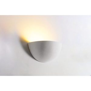 INTEGRAL INDOOR DECORATIVE PAINTABLE GYPSUM FLORINA WALL LIGHT IP20 FOR 1 X E14 MAX 40W WHITE