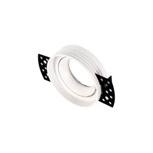 INTEGRAL ACCENTPLUS DOWNLIGHT FOR LED GU10 75MM CUTOUT IP20 WHITE FRONT ENTRY PLASTER IN 40 DEG TWO SIDES TILTABLE