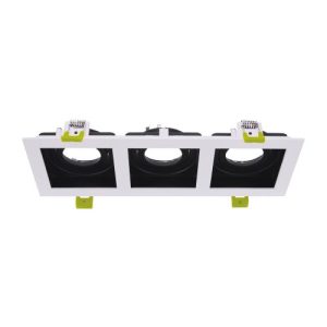 INTEGRAL ACCENTPLUS GIMBAL DOWNLIGHT FOR 3 X LED GU10 255X90MM CUTOUT FRONT BULB ENTRY 30 DEG TWO SIDES TILTABLE 360 DEG ADJUSTMENT