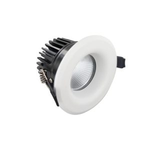 INTEGRAL LUXFIRE FIRE RATED DOWNLIGHT 70MM CUTOUT IP65 850LM 12W 3000K 55 BEAM DIMMABLE 71LM/W WHITE