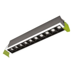 INTEGRAL TRACELUX 20W 10 LIGHT 3000K 45MM WIDTH RECESSED LINEAR DOWNLIGHT LED 273MM BY 37MM CUTOUT CRI90 IP20 1520LM 30 DEG BEAM 76LM/W WHITE BEZEL WITHOUT OUTER COVER WITHOUT DRIVER