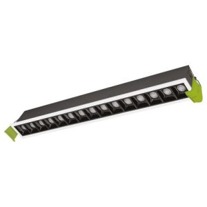 INTEGRAL TRACELUX 30W 15 LIGHT 4000K 45MM WIDTH RECESSED LINEAR DOWNLIGHT LED 405MM BY 37MM CUTOUT CRI90 IP20 2500LM 30 DEG BEAM 83LM/W WHITE BEZEL WITHOUT OUTER COVER WITHOUT DRIVER