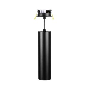 INTEGRAL ACCENTPLUS SPOTLIGHT S2 65MM DIAMETER 235MM LENGTH GU10 LED RECESSED MOUNTED 70MM CUTOUT SUSPENDED PENDANT 1M CABLE BLACK FINISH