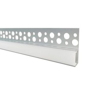 INTEGRAL PROFILE ALUMINIUM RECESSED PLASTER-IN 2M FROSTED DIFFUSER INCLUDE 2 ENDCAPS