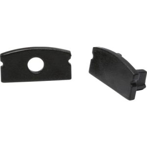 KNIGHTSBRIDGE ALUMINIUM SURFACE MOUNT PROFILE END CAPS - BLACK